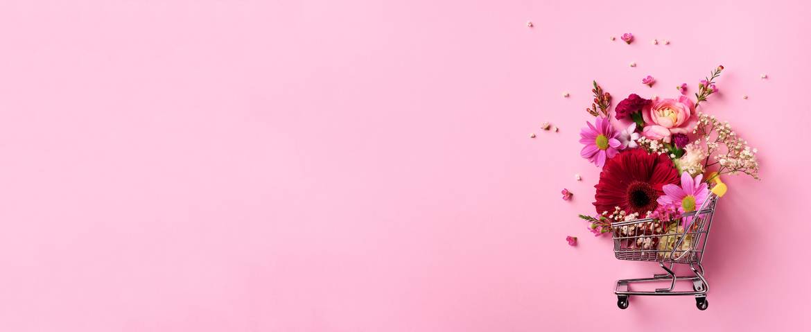 shopping-trolley-with-flowers-on-pink-punchy-paste-J7PA52M.jpg